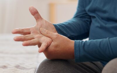 Finger stiffness in the morning showing swollen joints and limited hand movement, possible early sign of arthritis